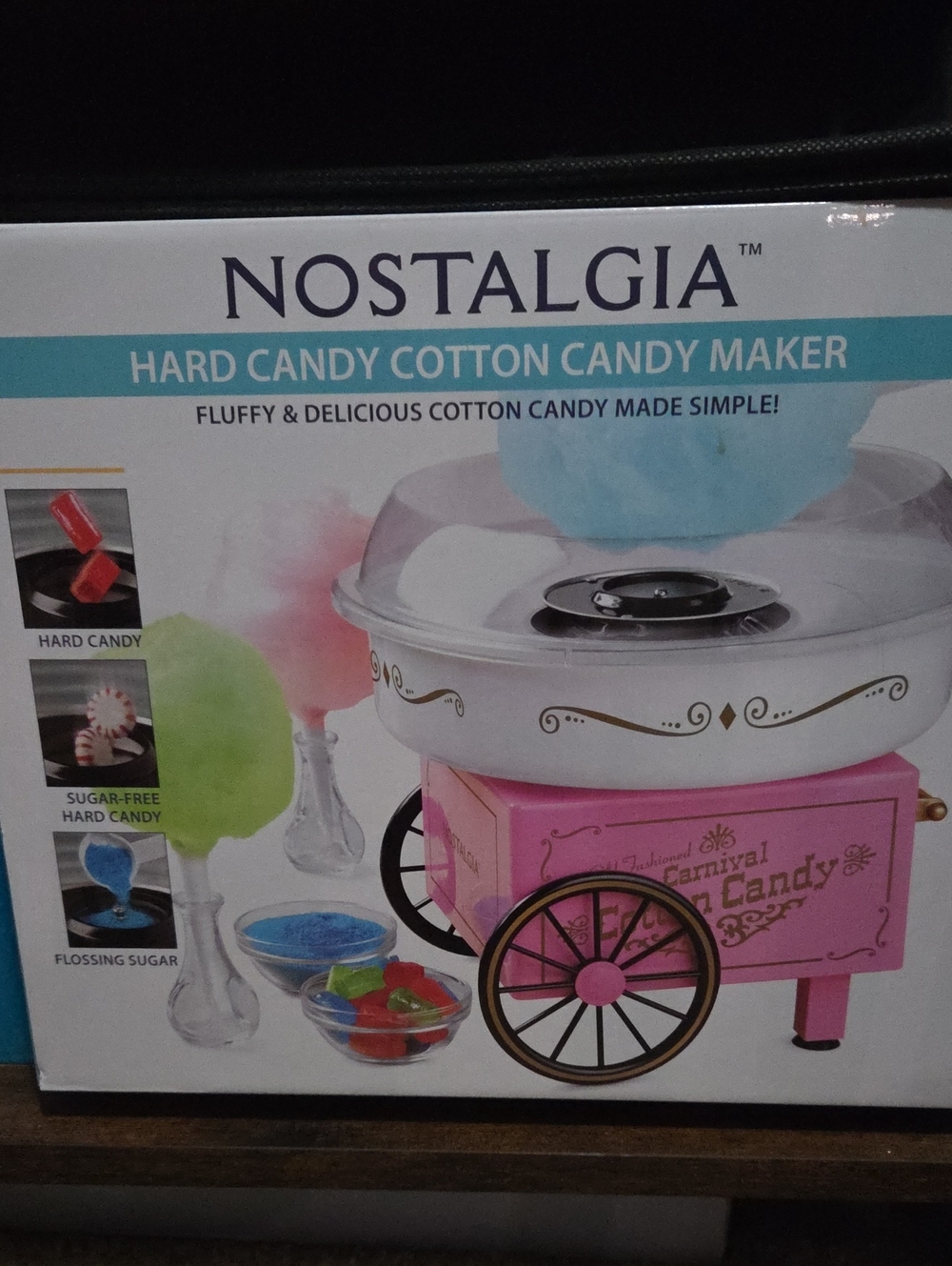 Nostalgia Pink and White Carnival-Style Cotton Candy Maker